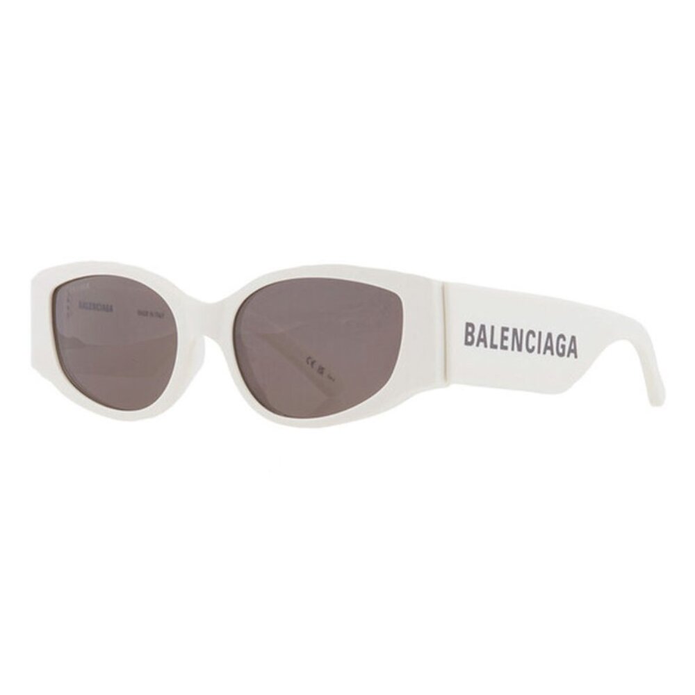 NEW BALENCIAGA BB0258S 003 OVERSIZED WOMEN WHITE SUNGLASSES BALENCIAGA - Picture 1 of 4